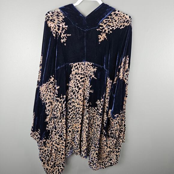 The Kooples Leopard Print Velvet Boho Kimono OS - Picture 4 of 6